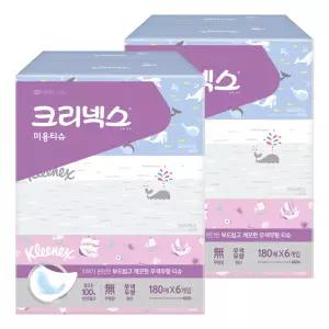 크리넥스 미용티슈 무향 180매 6개입 2팩