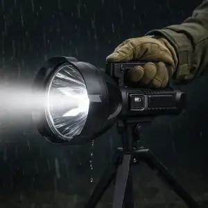 HH09 휴대용 손전등 대형 LED 후레쉬 4200루멘 탐조등 해루질 경비원 순찰 써치라이트 랜턴 C타입 충전식 고성능 라이트