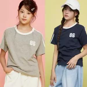 [모데쯔]주니어 10대 여름 큐티 트랙 반팔티  등교룩 초등여아 데일리룩