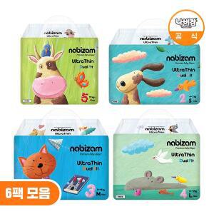 [나비잠] 기저귀 울트라씬듀얼핏 밴드 6팩 모음