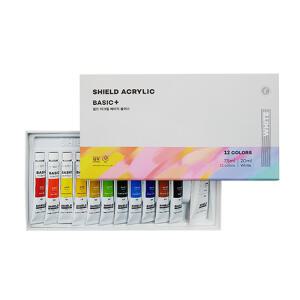 쉴드 베이직 플러스 아크릴 물감 아크릴물감 (12색)