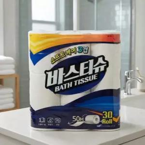소프트케어 바스티슈 3겹 50m x 30롤 화장지 e
