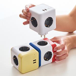 4000W 고용량 디자인 멀티탭 컴퓨터 책상 인테리어 큐브멀티탭 파워큐브 V2