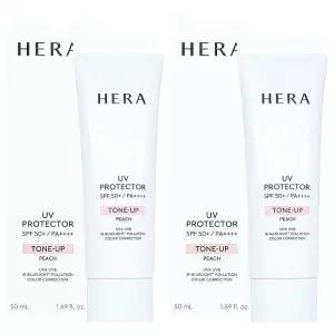 헤라 UV 프로텍터 톤업 피치 50ml + 50ml 파데프리 촉촉한선크림