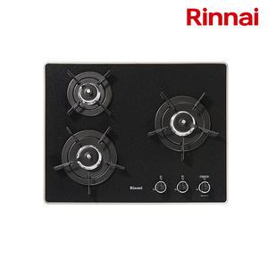 린나이 빌트인 3구 블랙펄크리스탈 컬러 가스레인지 콘센트형 RBR-P3500