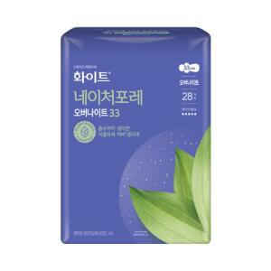 화이트 네이처포레 울트라 오버나이트 생리대 날개형 28개입 1개