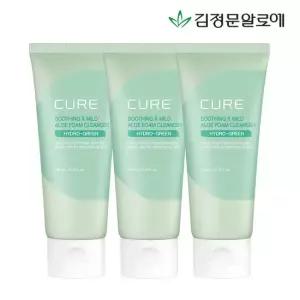 [김정문알로에]큐어 수딩 앤 마일드 알로에 폼 클렌저 100ml 3개