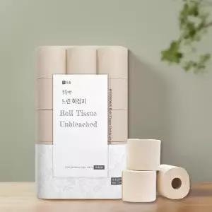 휴홈 먼지없는 무표백 천연 느린화장지 27m, 30롤, 1팩