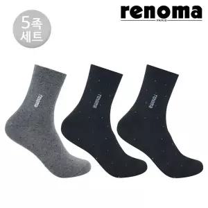 [레노마]남성 도트 중목 신사정장양말 5족세트