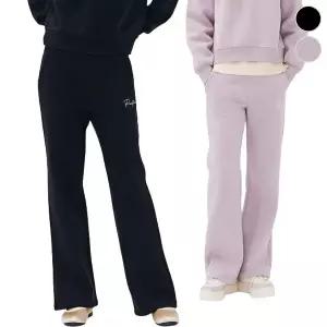 (체이스컬트) 기모 레터링 자수 와이드 PANTS/2Color