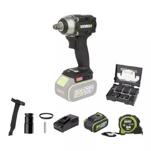 웍스 충전 임팩 렌치 20V 5.0Ah 배터리1개 12.7mm BL WE272.3 임팩트