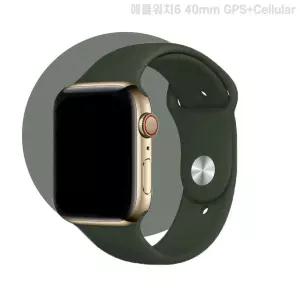 워치6 40mm GPS+Cellular 골드 스테인리스 케이스 사이프리스 그린 스포츠밴드M06