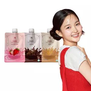 작심랩 밀크쉐이크 보다 맛있는 단백질쉐이크 파우치 10개 세트(곡물맛, 초코맛, 딸기우유맛)