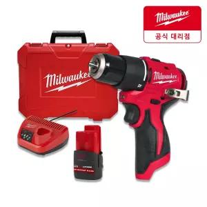 밀워키 M12 BLPDRC-251C 12V 충전해머드릴 2.5Ah 배터리1개