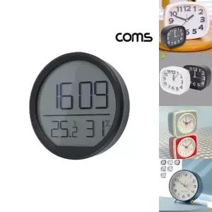 Coms LCD 디지털 알람 시계/온도/습도/수면모드/LED/디지탈/숫자/알람보드/알림설정/강력한/건전지내장/