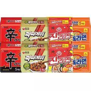 [농심]봉지라면 혼합 40봉(신라면10봉+짜파게티10봉+진라면매운맛10봉+삼양라면10봉)_
