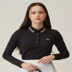 닥스골프 닥스 골프 여성 23SS DNTS3B910BK LF몰PREMIUM 블랙 라인 배색 골지 긴팔 폴로티셔츠
