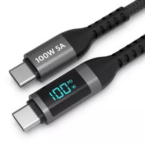 [하프클럽/로랜텍]로랜텍 빌리프 LCD 디스플레이 100W 5A C to C PD 초고속충전 케이블0.5m