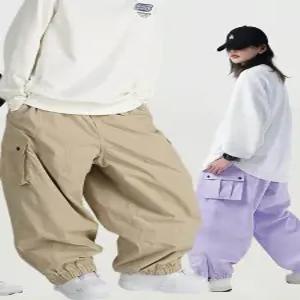 남자보드복바지 스키복 하의 카키색 팬츠 보드복 보드 멜빵 카키 겨울 스노우보드 패딩 바지