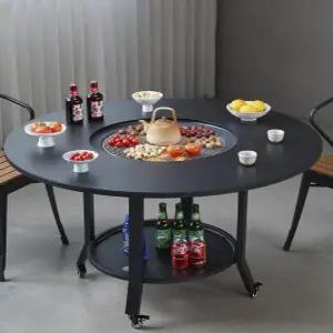 야외 불판 테이블 포장마차 식탁 펜션 화로 휴대용 의자 캠핑 바비큐 탁자 정원 테라스
