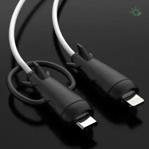 케이블 보호캡 충전선 단선 방지 USB C타입 휴대용 실리콘 커버 2세트