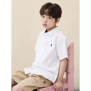 [BEANPOLE KIDS] [Essential] 옥스포드 반소매 셔츠  화이트 (BI6365UE11)