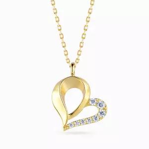 14K 코라 하트 큐빅 목걸이
