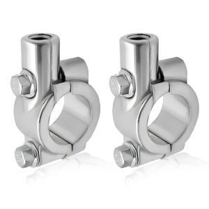 kbaey 2pcs 오토바이 핸들바 미러 마운트 atv 8mm 홀더, 클램프 10mm) 바이크 알루미늄 후방 사이드 7/8인치 클램프(실버, 스트리트 스쿠터용 어댑터,