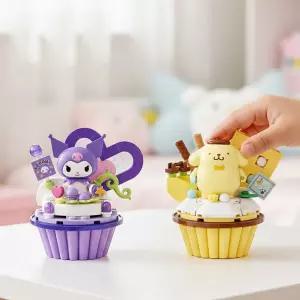 오로라월드 산리오 블록 컵케이크 블럭놀이 케 블럭 조립 만들기 DIY 쿠로미 폼폼푸린