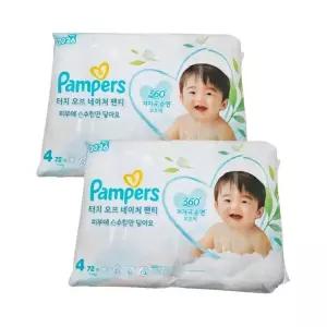 팸퍼스 2026 프리미엄 터치 오브 네이처 팬티형 기저귀 4단계 x144매