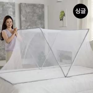 안심커버 1초 모기장 네모착착 (싱글)원터치 실내방충 침대 침실 안방 텐트형 가정용