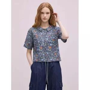 써스데이아일랜드 THURSDAYISLAND 플랫 카라 프린트 블라우스T244MBL263W 405504