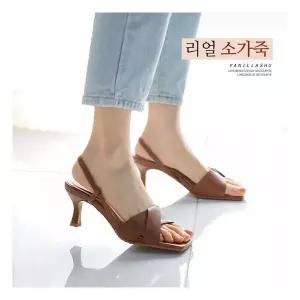 주문폭주 바닐라슈 렌도스 소가죽 크로스탑 슬링백샌들(6cm) 264519