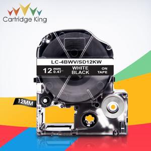 라벨 테이프 SD12KW LC-4BWV 검정색 12mm 스티커 Epson LabelWorks LW-300 LW-C410 King Jim TepraPro 메이