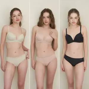 [Wonderbra] 퓨징 볼륨 노와이어 브라팬티 6종세트 올리브그린+파우더베이지+블랙 WBW5N212223_T