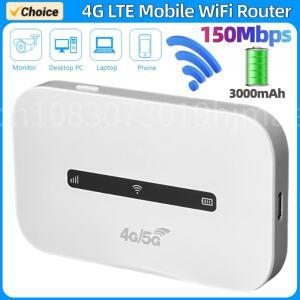 LTE 4G LTE 라우터 무선 Wifi 휴대용 모뎀 미니 핫스팟 지원 Sim 카드 슬롯이있는 150Mbps 3000mAh 인터넷
