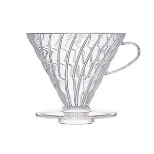 V60 하리오 커피 5~6인용 드리퍼 웨이브 투명 핸드드립 커피드립퍼 플라스틱드리퍼
