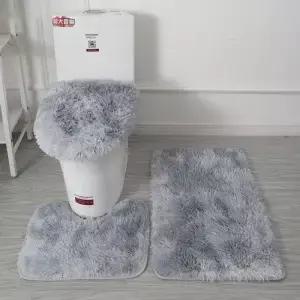 변기 커버 3Pcs 세트 목욕 매트 샤워 룸 바닥 깔개 홈 욕실 Anti 흡수성 Doormat 욕조 장식 카펫