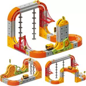 용 전기 기차 세트 엔지니어링 차량 장착된 117PCS 3D 유연한 인피니티 레이스 트랙 장난감 DIY 큐브 학습