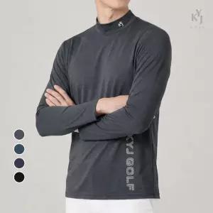 김영주골프 남성 쿨 스트라이프 하프넥 티셔츠 KRMT67011 긴팔 러닝 등산 작업복 데일리