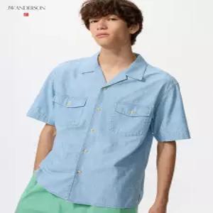 [매장정품] UNIQLO 샴브레이오버사이즈셔츠반팔 E484246-000-00 2232808