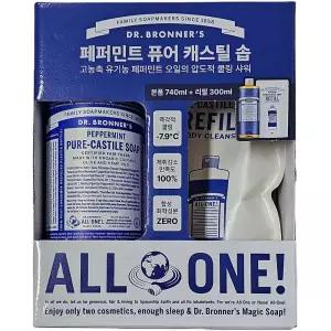 닥터브로너스 페퍼민트 퓨어 캐스틸솝 1040ml(본품740ml+리필300ml)