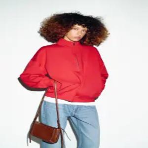 ZARA 더블 포켓 크로스백 - 다크 샌드 6310710709