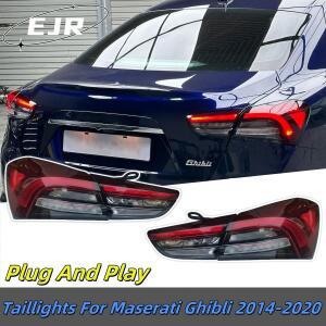 Maserati Ghibli 2014-2020 용 자동차 미등 업그레이드 후면 테일 라이트 어셈블리 DRL 데이 러닝 라이트
