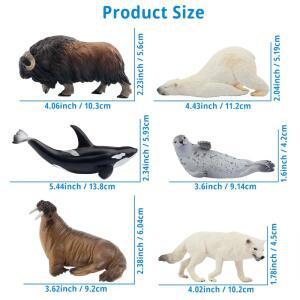 12Pcs 시뮬레이션 북극 동물 모델 장난감 미니 대형 피규어 액션 어린이를위한 세트