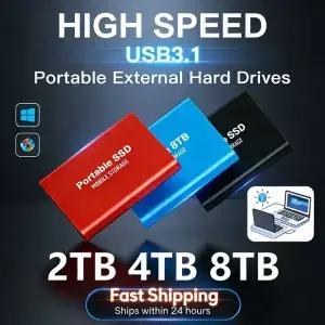 고속 전송 휴대용 외장 하드 드라이브 SSD 2TB 대용량 저장장치 PC/노트북/휴대폰용 솔리드 스테이트