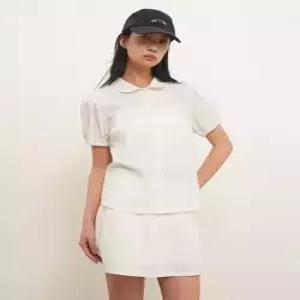 제너럴아이디어 generalideastandard 라운드 카라 퍼프 블라우스 WHITE GF2LSH521