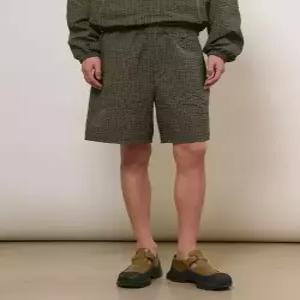 제너럴아이디어 generalideastandard MAN 시어서커 체크 하프 밴딩 팬츠 KAHKI GF1UHP009