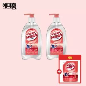 해피홈 이지워시 주방세제 720ml 2+리필형 1L 1 (자몽소다)