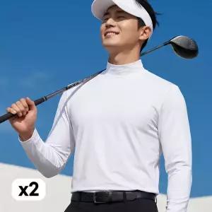 2장 남성 실크냉감 반목 긴팔티 자외선차단 골프 이너웨어 등산 아웃도어 기능성